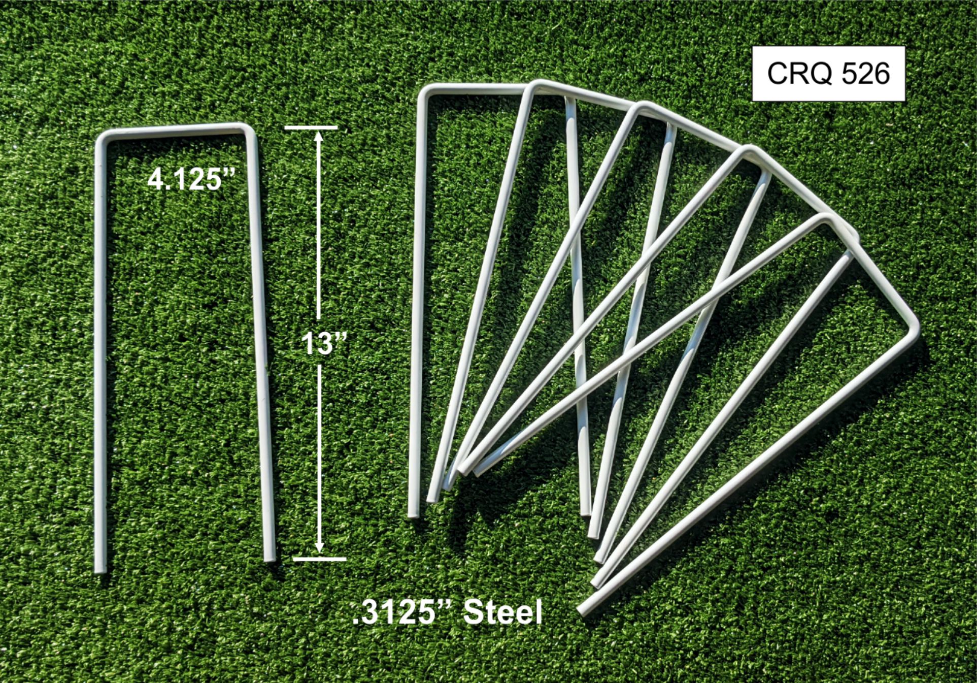 CRQ 5256 Croquet Wickets:CRQ Amish Made, Classic, 13 inch x 4 inch Clearance, Pwdr Coat, Bent Steel, 6 EA