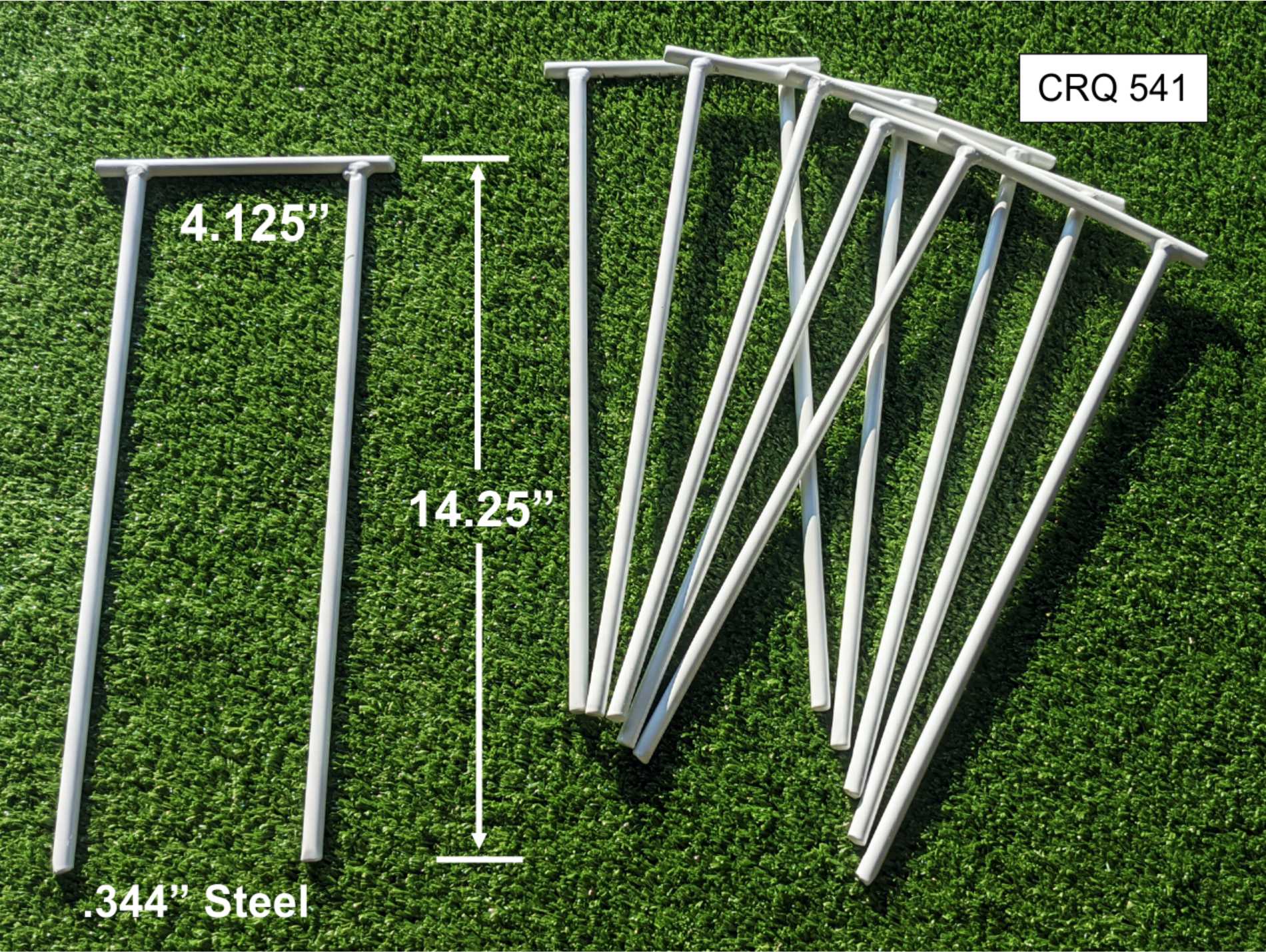 CRQ 5406 Croquet Advanced HDT Wicket, 6 Piece Set, 14 inch, 4" Clearance, Powdercoated, T Style Welded .344 in Steel, 6 Ea